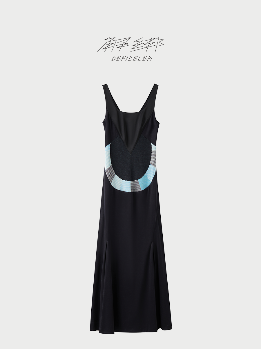 Made-to-order DEFICELER Timeless "Bouyei Moon" Dress Black