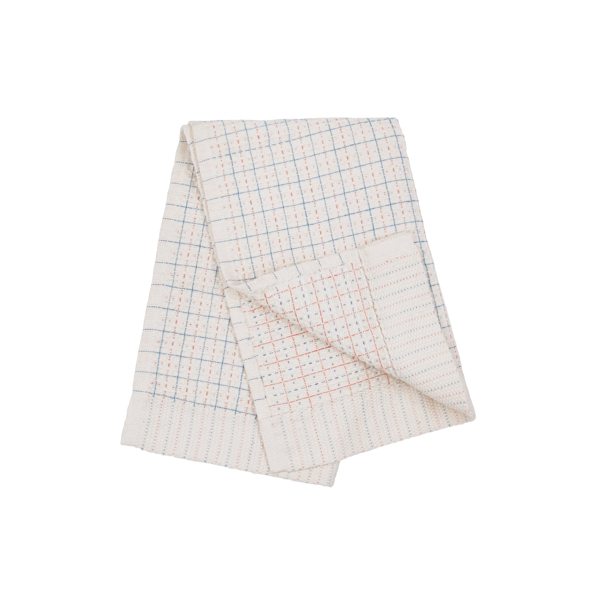 Oame plant-dyed organic hand-woven waffle towel - Indigo Sapanwood