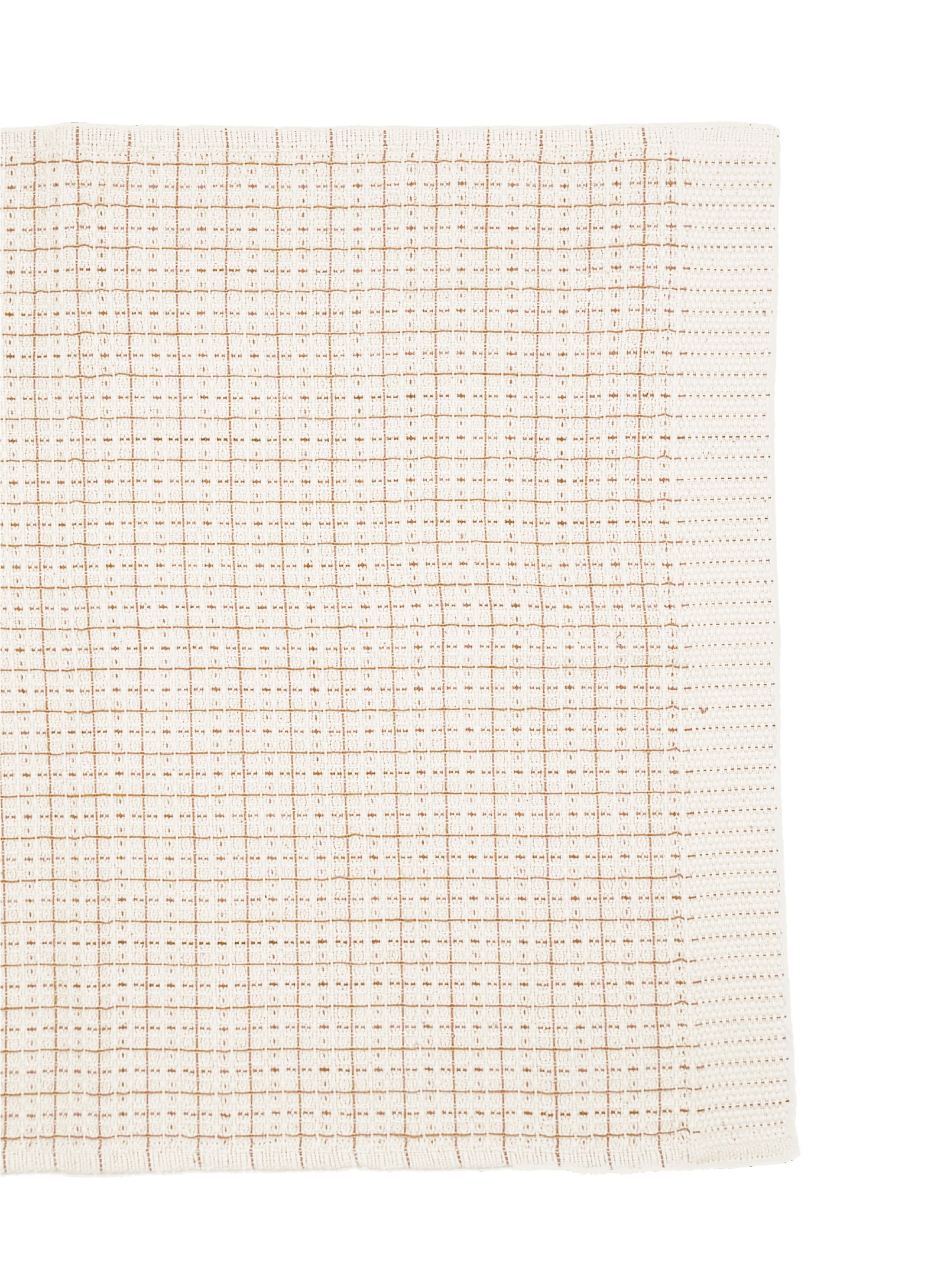 Oame plant-dyed organic hand-woven waffle towel - Gardenia Persimmon