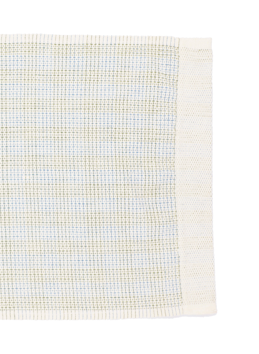 Oame plant-dyed organic hand-woven waffle towel - Indigo Buckthorn