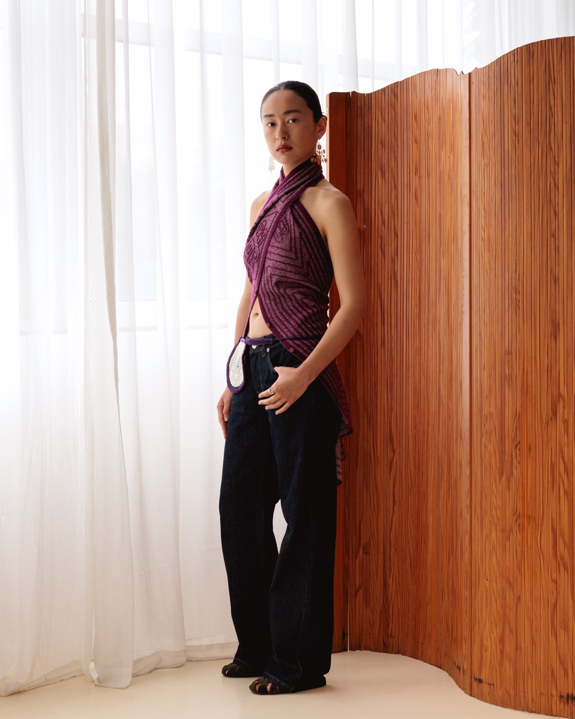 Made-to-order DEFICELER Cross Collar Knitted Shawl