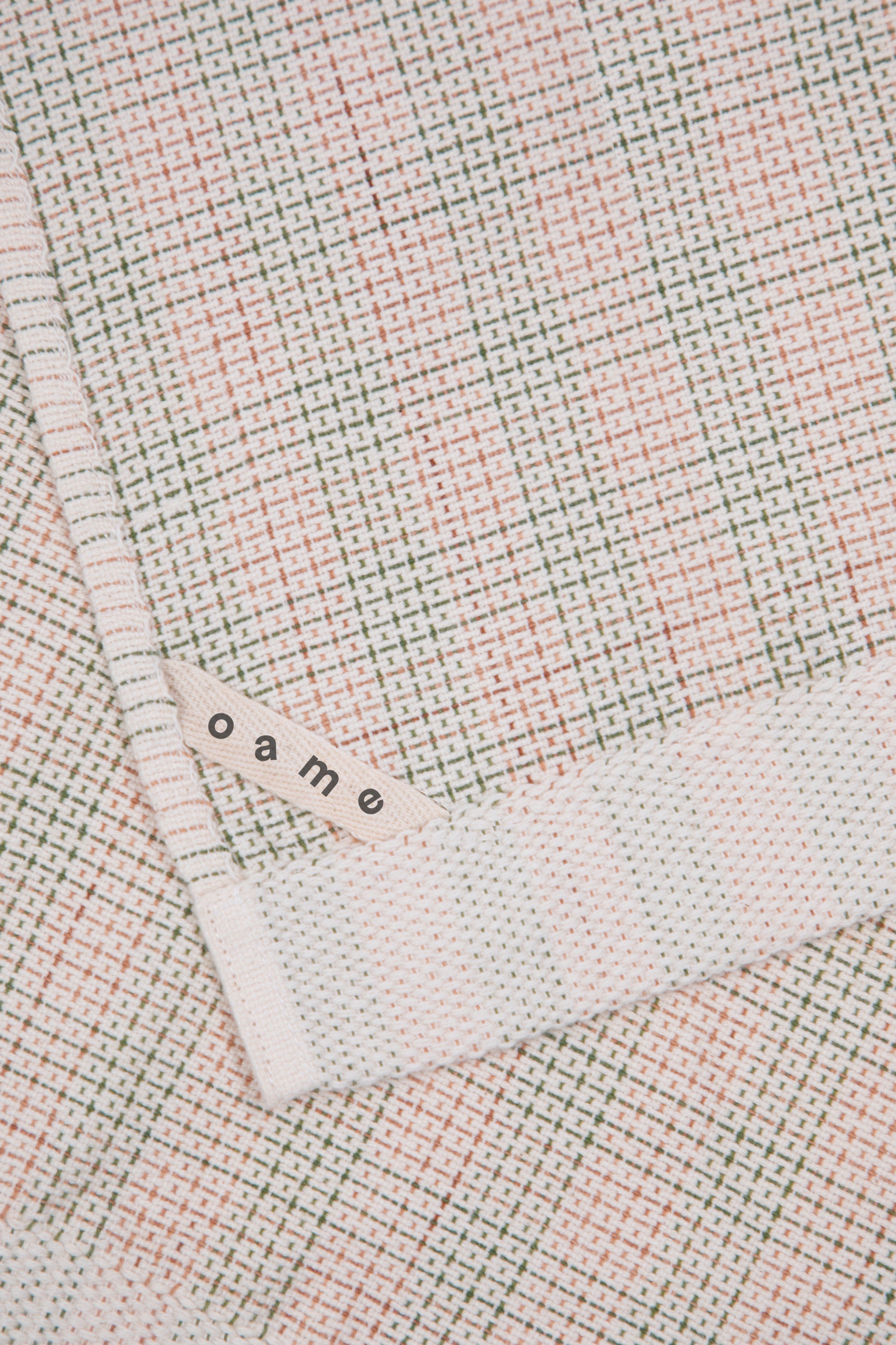Oame plant-dyed organic hand-woven waffle towel - Buckthorn Persimmon