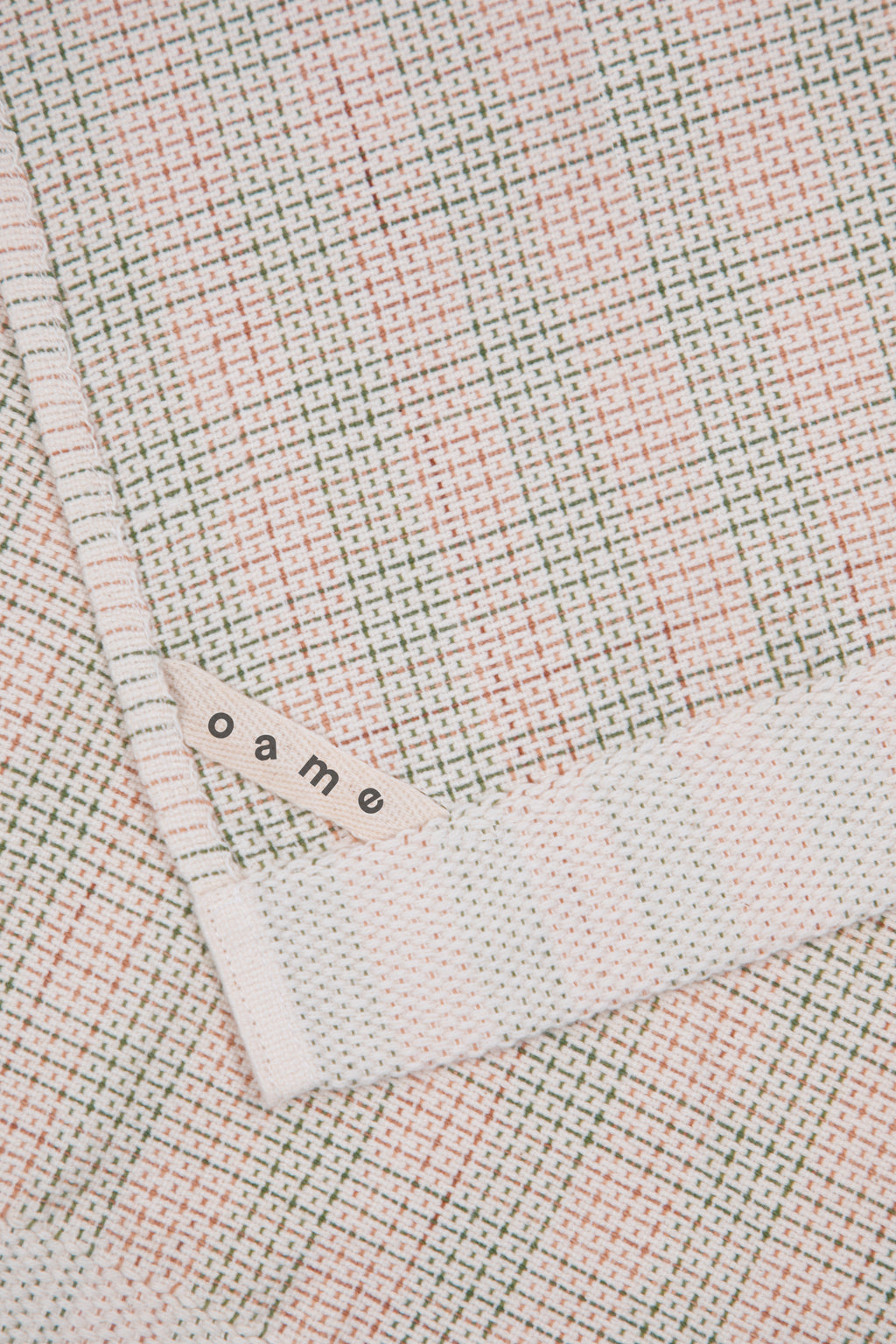 Oame plant-dyed organic hand-woven waffle towel - Buckthorn Persimmon