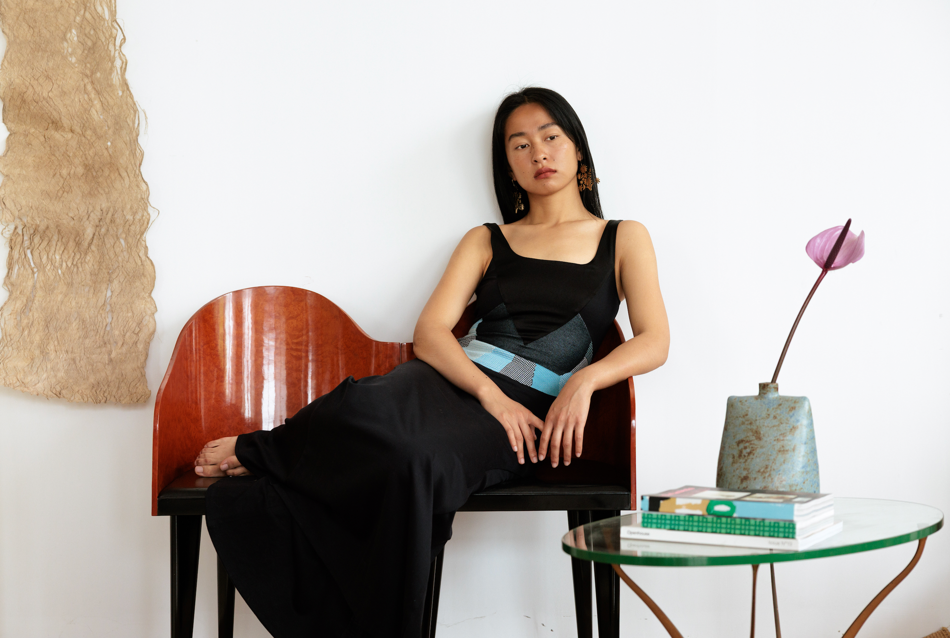 Made-to-order DEFICELER Timeless "Bouyei Moon" Dress Black