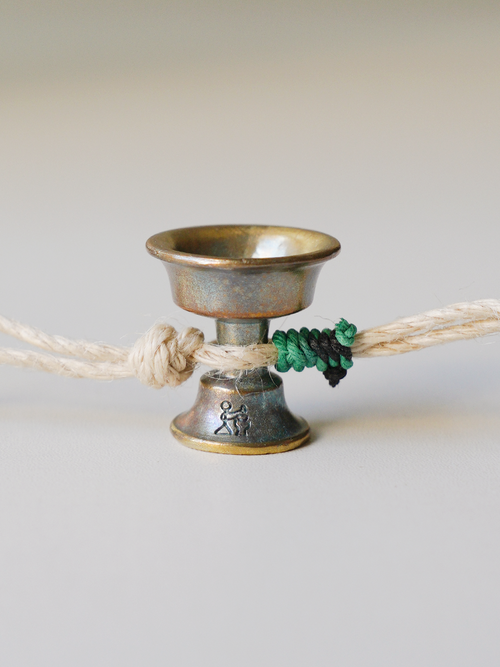 COPPERAURA Brass Ritual Lamp - Incense Holder & Bag Charm