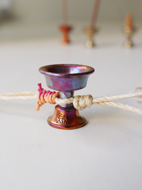 COPPERAURA Brass Ritual Lamp - Incense Holder & Bag Charm