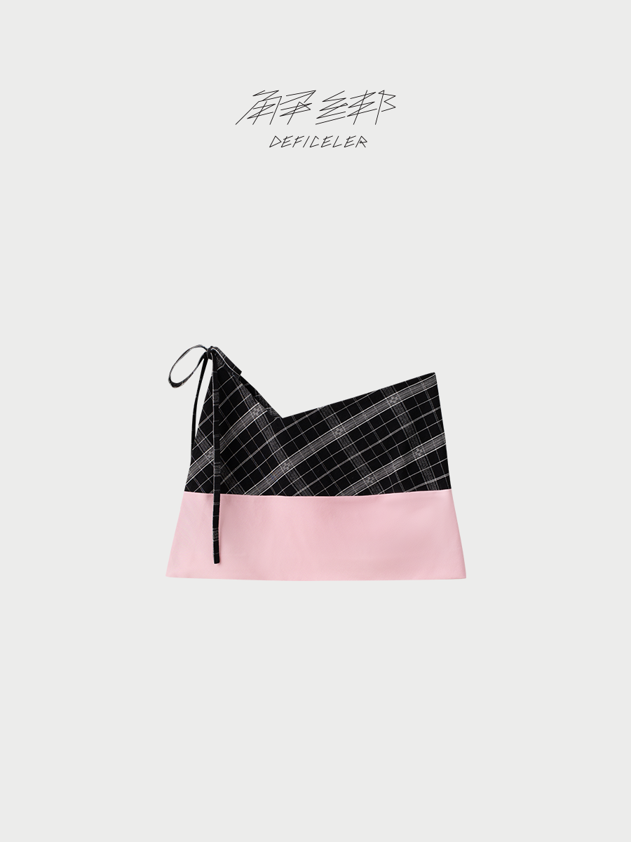Made-to-order DEFICELER Single-Pocket Tie Apron - Pink