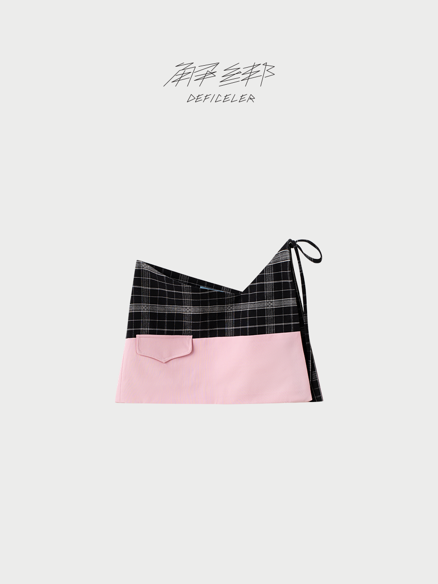 Made-to-order DEFICELER Single-Pocket Tie Apron - Pink