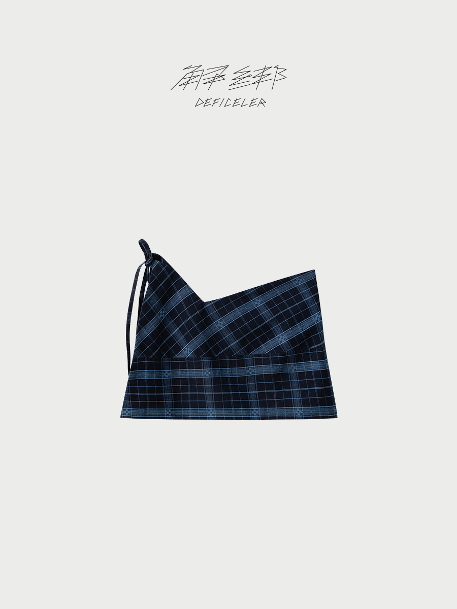 Made-to-order - DEFICELER Single-Pocket Tie Apron (Blue)