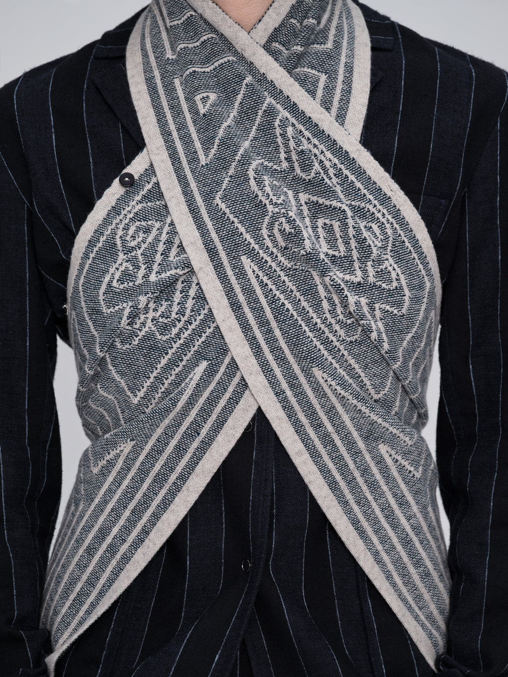 Made-to-order DEFICELER Cross Collar Knitted Shawl