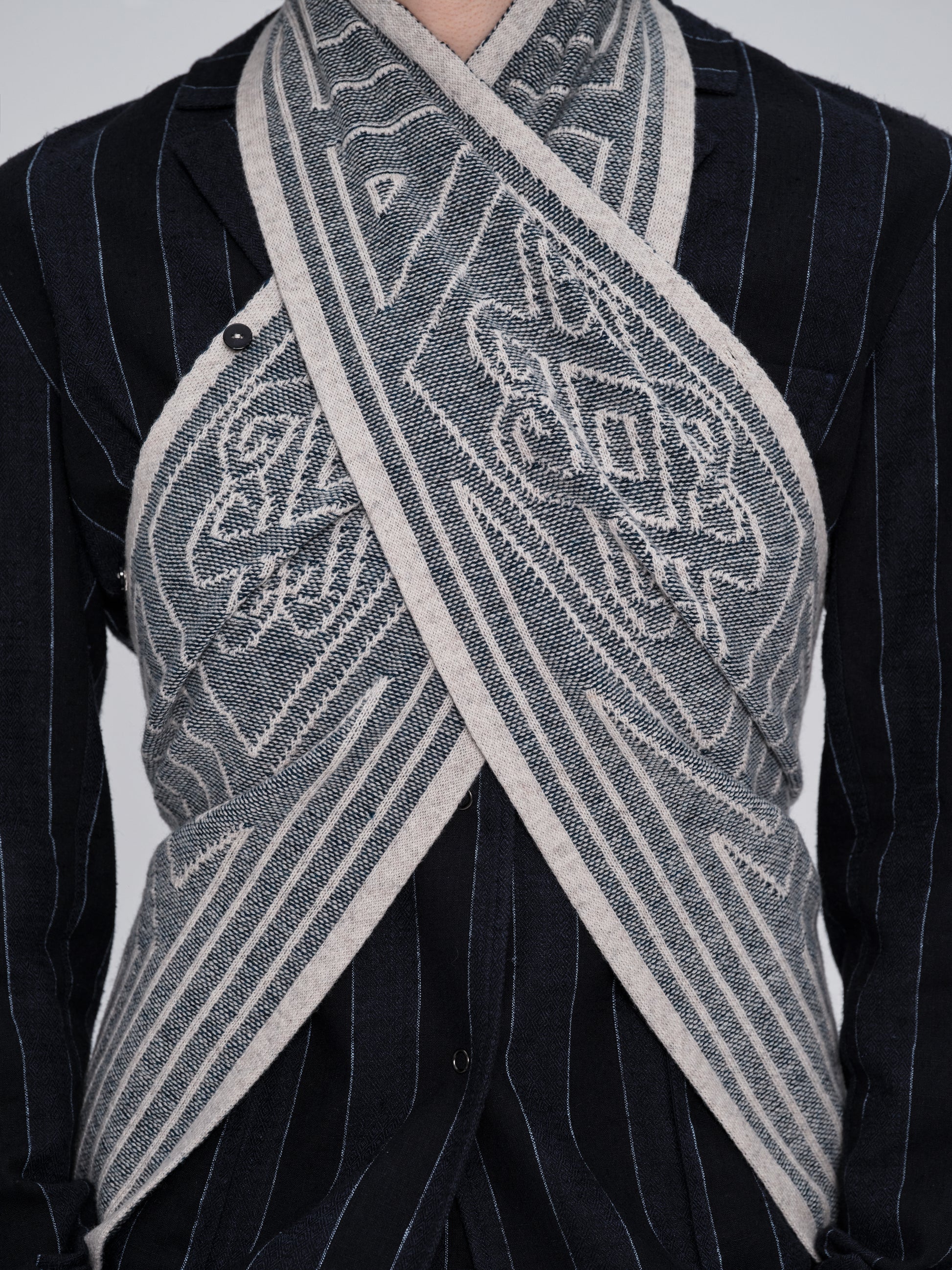 Made-to-order DEFICELER Cross Collar Knitted Shawl
