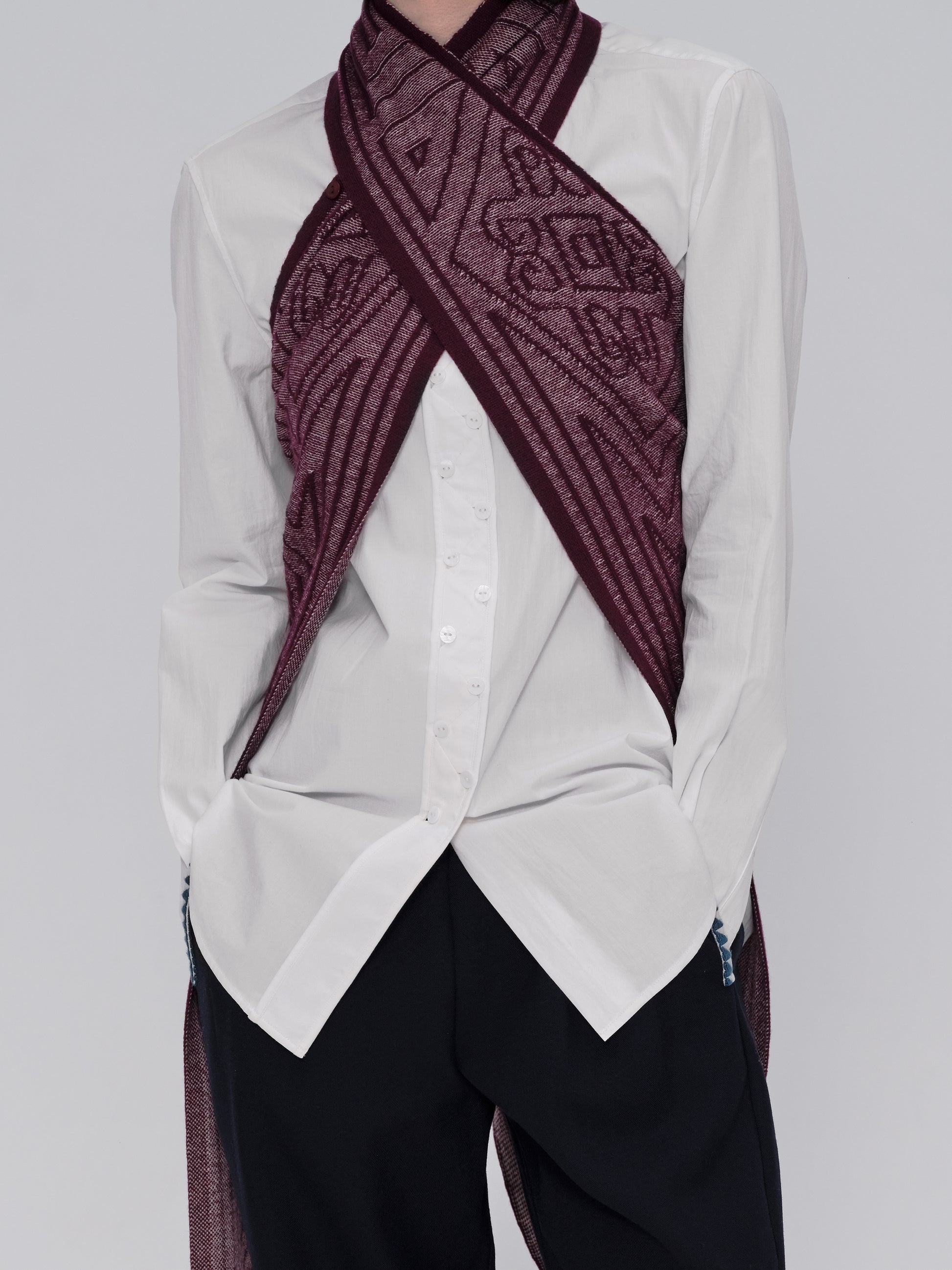 Made-to-order DEFICELER Cross Collar Knitted Shawl