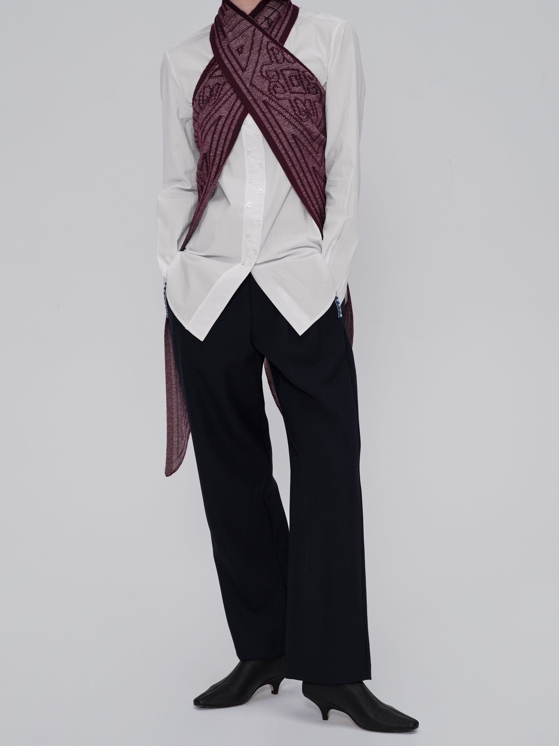 Made-to-order DEFICELER Cross Collar Knitted Shawl