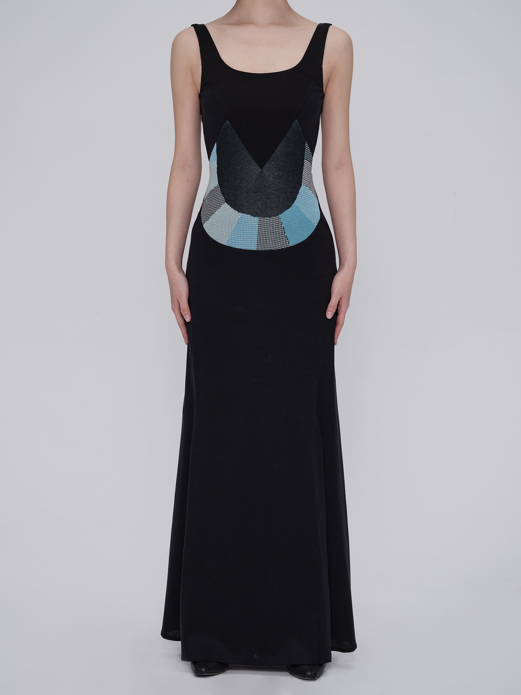 Made-to-order DEFICELER Timeless "Bouyei Moon" Dress Black