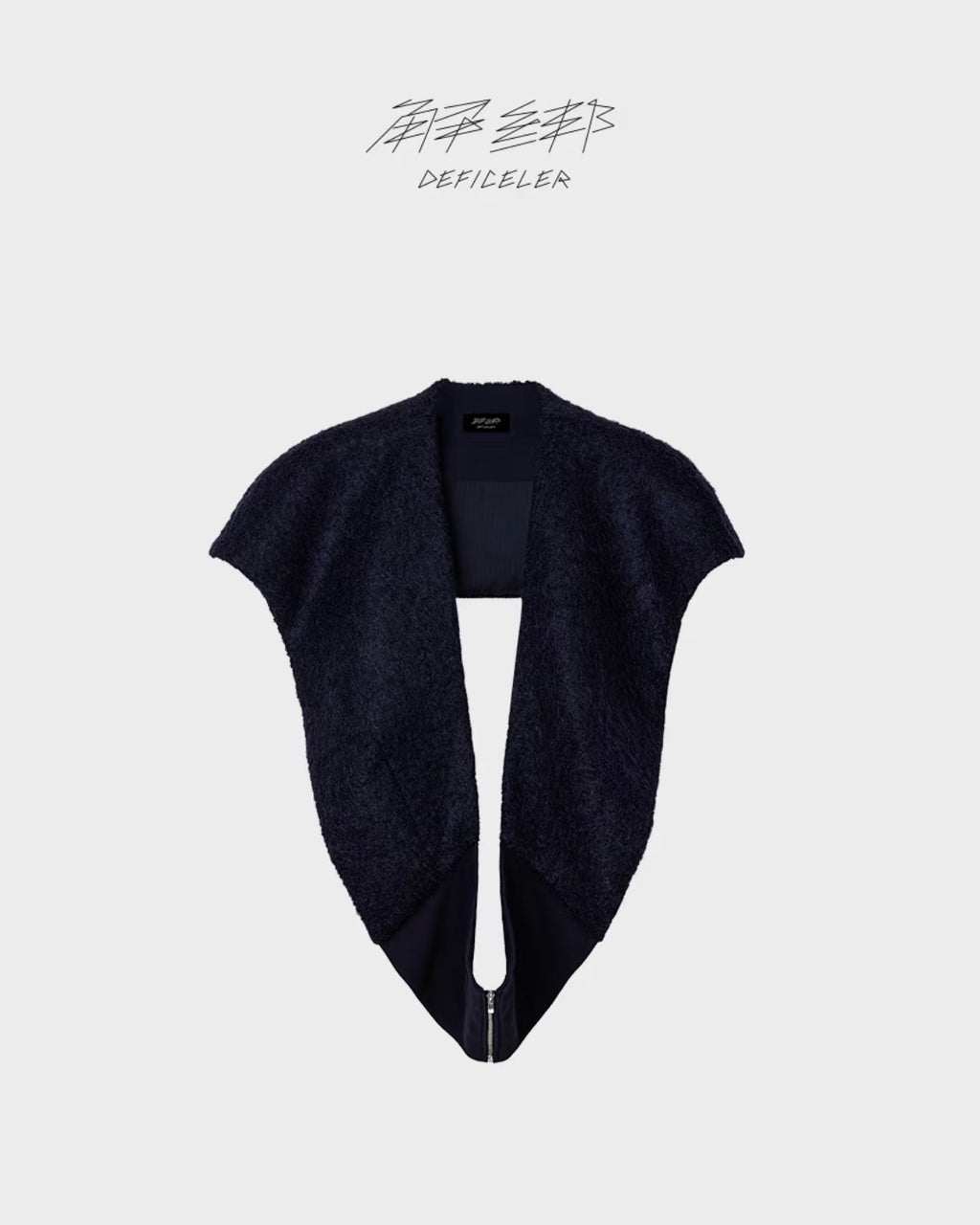 Made-to-order DEFICELER Cross Collar Waistcoat Dark Blue