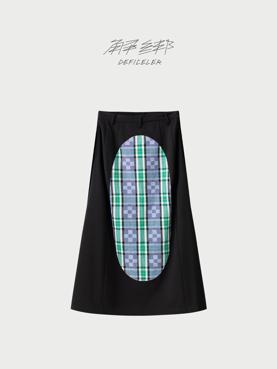 Made-to-order - DEFICELER Oval Skirt – Blue-Green Plaid