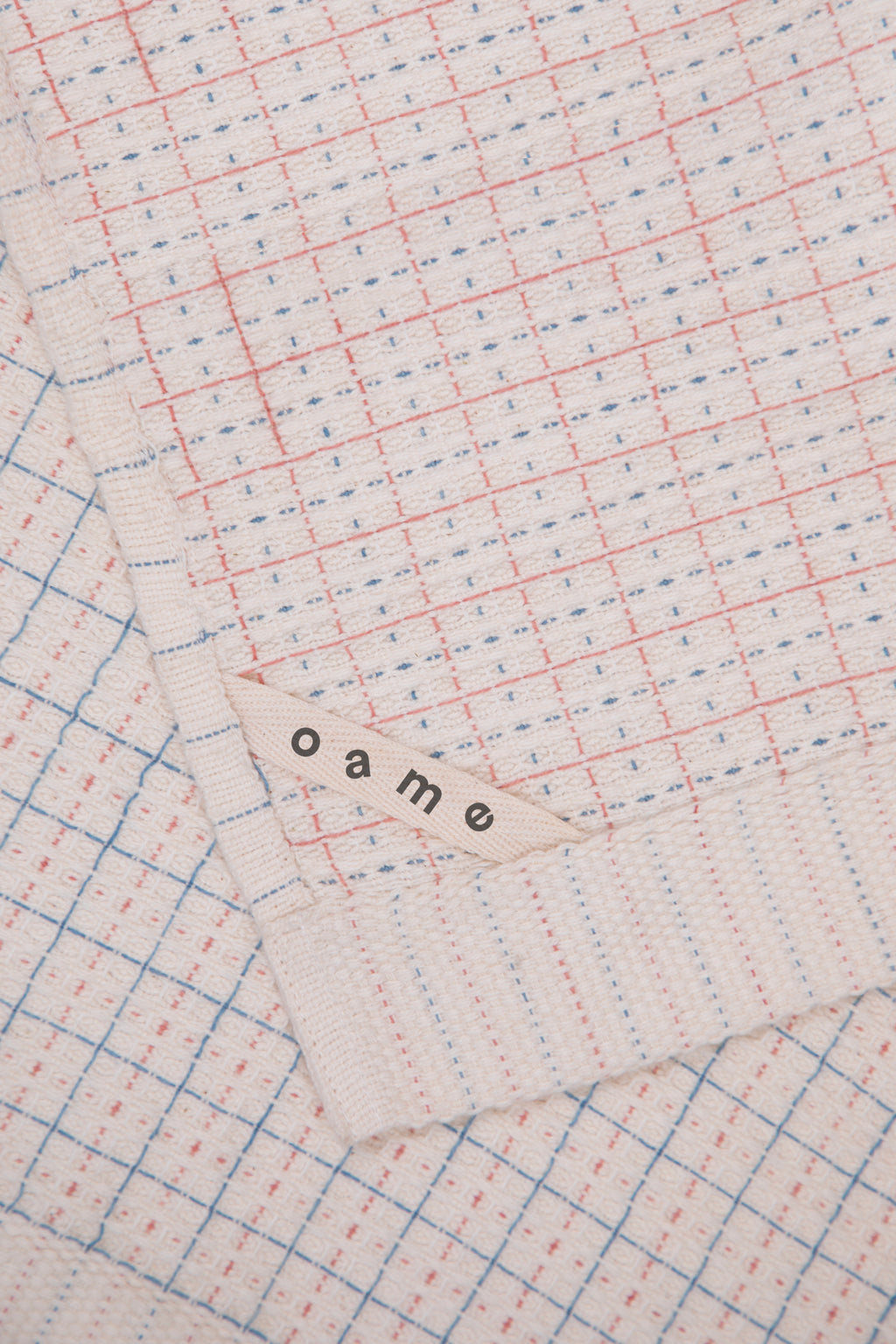 Oame plant-dyed organic hand-woven waffle towel - Indigo Sapanwood
