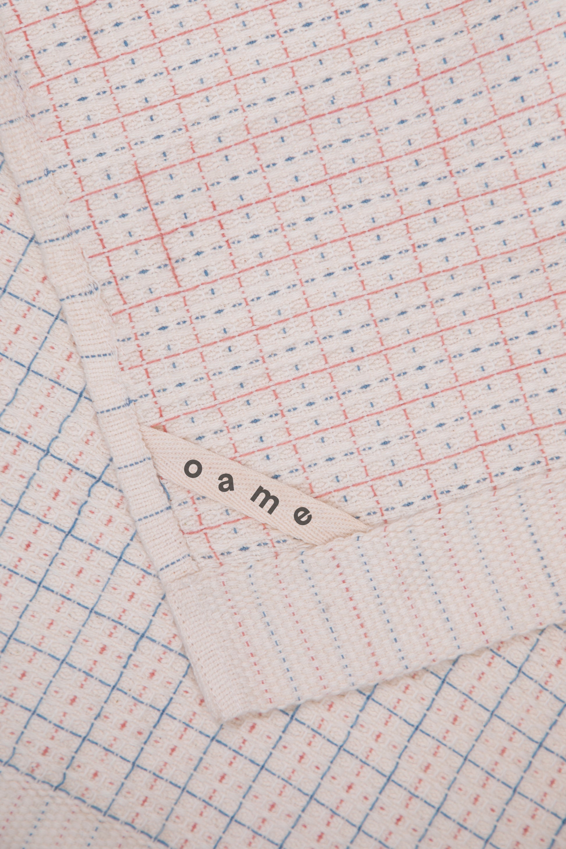 Oame plant-dyed organic hand-woven waffle towel - Indigo Sapanwood